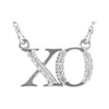 14k White Gold 0.08 ctw. Diamond "XO" 16-inch Necklace