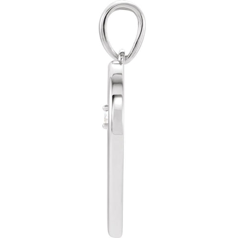 14k White Gold .04 CTW Diamond Heart Pendant