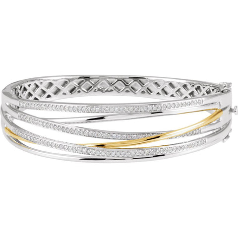 14K White & Yellow Gold 1 CTW Diamond 8" Bracelet