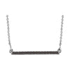14k White Gold Rhodium Plated 1/6 ctw. Black Diamond Bar 18-inch Necklace