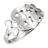 Initial Ring with Initial 'F' in 14k White Gold ( Size 6 )