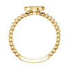 14k Yellow Gold 1/6 CTW Diamond Cluster Beaded Ring, Size 7
