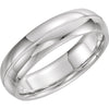 14k White Gold 6mm Comfort-Fit Milgrain Wedding Band for Men, Size 10