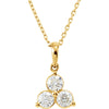 14k Yellow Gold 5/8 ctw. Three-Stone Diamond Necklace