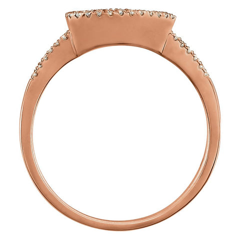 14k Rose Gold 1/10 CTW Diamond Geometric Ring, Size 7