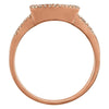 14k Rose Gold 1/10 CTW Diamond Geometric Ring, Size 7