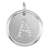 14k White Gold 0.07 ctw. Diamond Initial "A" Pendant