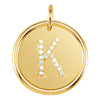Vermeil 0.08 CTW Diamond Initial "K" Pendant