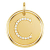 Vermeil 0.08 CTW Diamond Initial "C" Pendant
