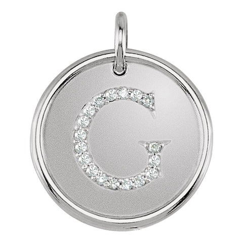 14k White Gold 1/10 CTW Diamond Initial "G" Pendant