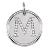 Sterling Silver 1/8 CTW Diamond Initial "M" Pendant