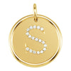 14K Yellow Gold 1/10 CTW Diamond Initial "S" Pendant