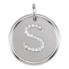 Sterling Silver 1/10 CTW Diamond Initial "S" Pendant
