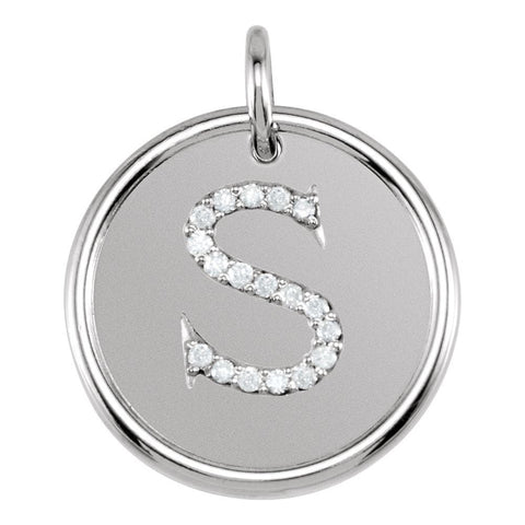 Sterling Silver 1/10 CTW Diamond Initial "S" 18" Necklace