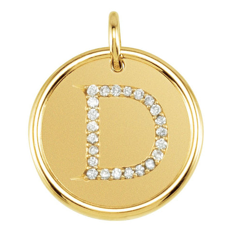14k Yellow Gold 1/10 CTW Diamond Initial "D" Pendant