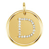 14k Yellow Gold 1/10 ctw. Diamond Initial "D" Pendant