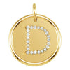 14k Yellow Gold 1/10 ctw. Diamond Initial "D" Pendant