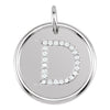 14k White Gold 1/10 ctw. Diamond Initial "D" Pendant