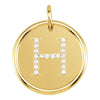 14K Yellow Gold 1/10 CTW Diamond Initial "H" Pendant