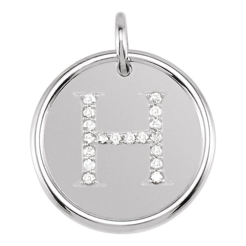 Sterling Silver 1/10 CTW Diamond Initial "H" Pendant