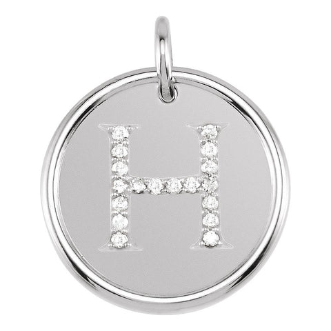 Sterling Silver 1/10 CTW Diamond Initial "H" Pendant