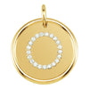 14K Yellow Gold 1/10 CTW Diamond Initial "O" Pendant
