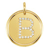 Vermeil 1/8 CTW Diamond Initial "B" Pendant