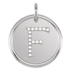 Sterling Silver 0.08 CTW Diamond Initial "F" Pendant