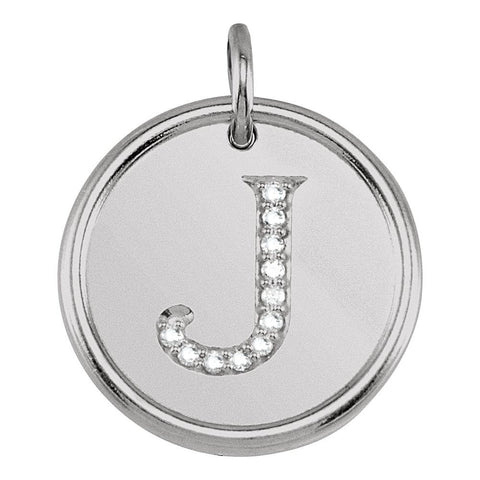 Sterling Silver .05 CTW Diamond Initial "J" Pendant