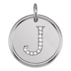 Sterling Silver 0.05 CTW Diamond Initial "J" Pendant