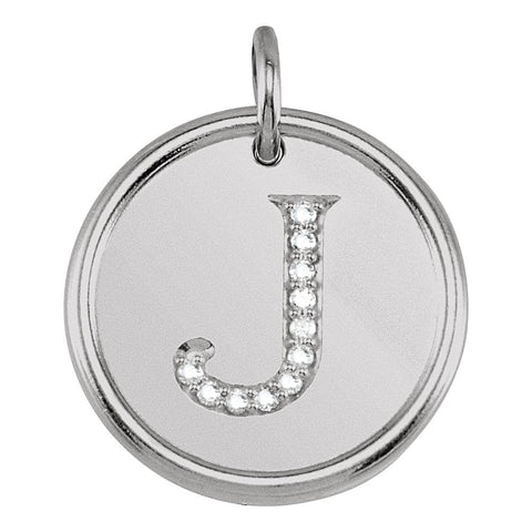 14k White Gold .05 CTW Diamond Initial "J" Pendant
