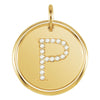14k Yellow Gold 1/10 ctw. Diamond Initial "P" Pendant