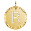 14K Yellow Gold 1/10 CTW Diamond Initial "R" Pendant