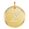 14K Yellow Gold 0.08 CTW Diamond Initial "Z" Pendant