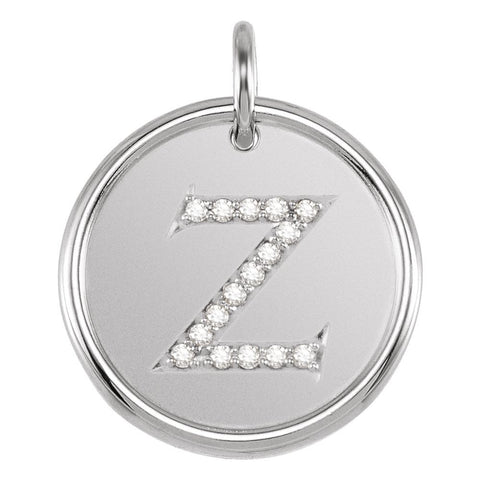 Sterling Silver .08 CTW Diamond Initial "Z" Pendant