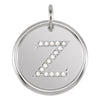 Sterling Silver 0.08 CTW Diamond Initial "Z" Pendant