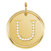 14K Yellow Gold 0.08 CTW Diamond Initial "U" Pendant