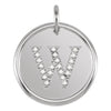 14k White Gold 1/10 ctw. Diamond Initial "W" Pendant