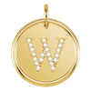 14K Yellow Gold 1/10 CTW Diamond Initial "W" Pendant