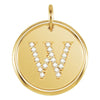 14K Yellow Gold 1/10 CTW Diamond Initial "W" Pendant