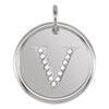 Sterling Silver 0.06 CTW Diamond Initial "V" Pendant