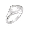 Ring Mounting with Dove Shape in Sterling Silver ( Size 6 )