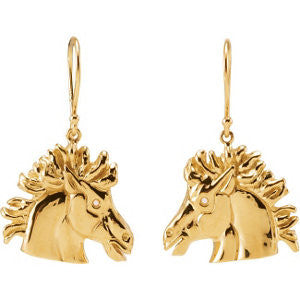 14k Yellow Gold The Magnificent Lipizzaner Earrings