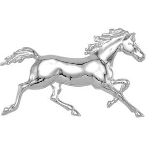 14k White Gold Standardbred Trotter with Full Mane & Tail