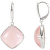 14.00 mm Pair of Genuine Rose Quartz Earrings in Sterling Silver