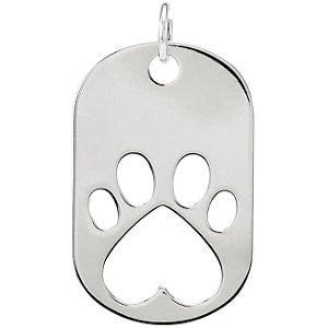 Sterling Silver Our Cause for Paws™ Dog Tag Necklace or Pendant