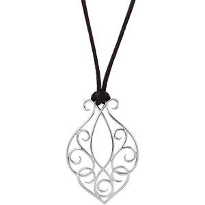 Sterling Silver Scroll Design Pendant