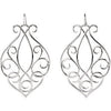 14k White Gold 65.25x43.5mm Scroll Design Earrings