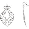 Pair of 62.25x43.50 mm Precious Metal Fashion Earrings in Sterling Silver