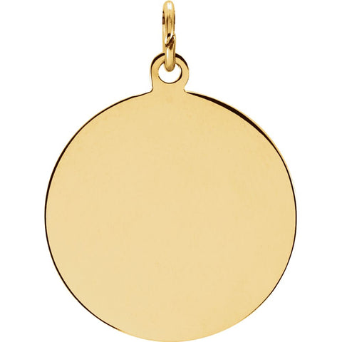 14k Yellow Gold 18.5mm Round St. Padre Pio Medal